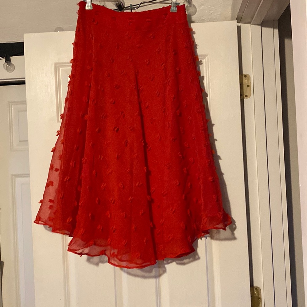 Red Flowy Skirt